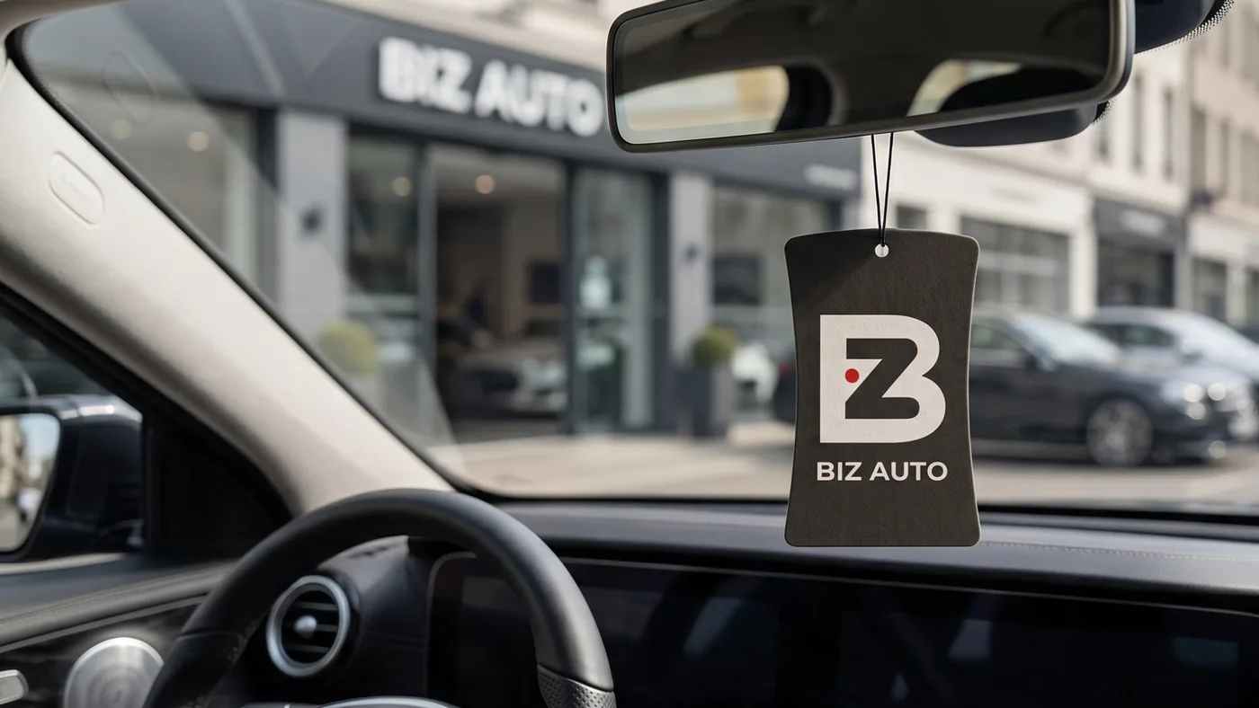 Brendirani automiris Biz Auto okačen o retrovizor automobila
