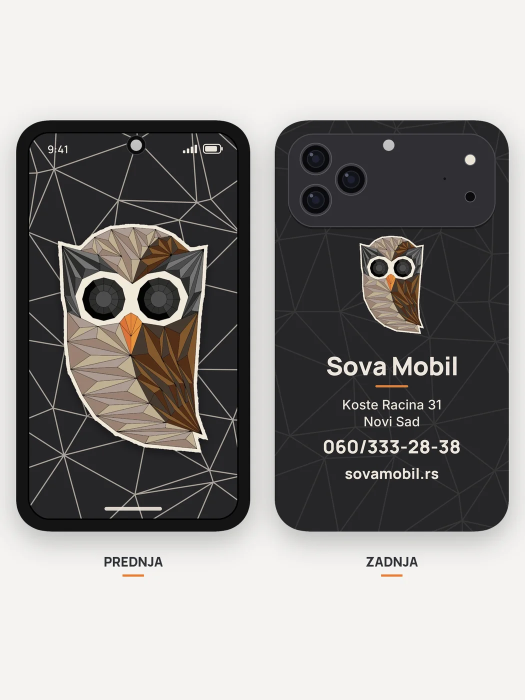 Gotov automiris, prednja i zadnja strana